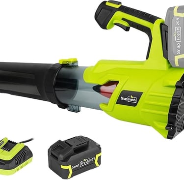 SnapFresh Cordless Leaf Blower, 550CFM Brushless Leaf Blower with 4.0Ah Battery & Fast Charger, 20V 