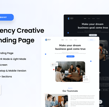 a website page with a landing page for a landing page