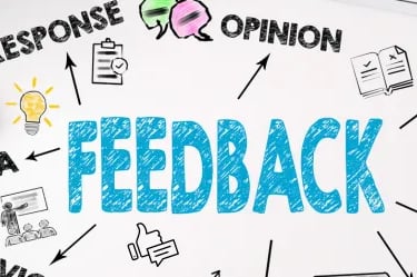 Feedback colorful on a whiteboard