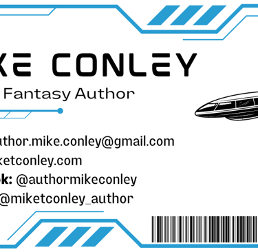 author Mike Conley scifi business card with spaceship