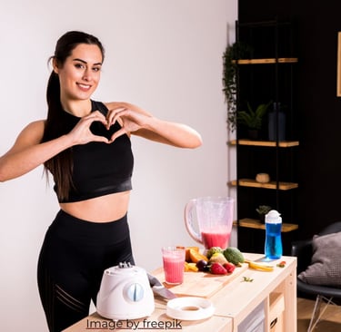 a woman making a heart shape with her hands