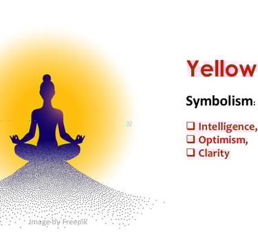 a person sitting in a meditation position with a yellow aura