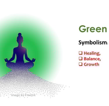 a person sitting in a meditation position with a green aura