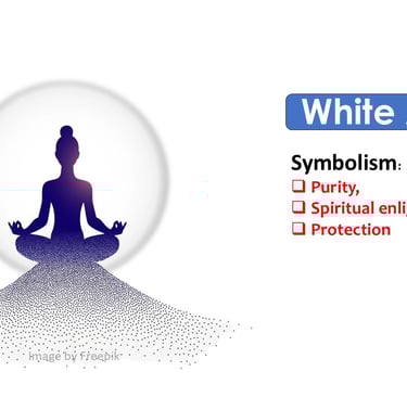 a person sitting in a meditation position with a white aura