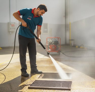 desentupimento da rede de esgoto