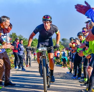 Course de VTT avec Joseph De Poortere
