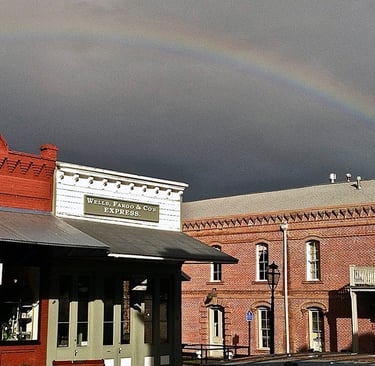 Rainbow over Jacskonville, OR photo by Paula Block Erdmann