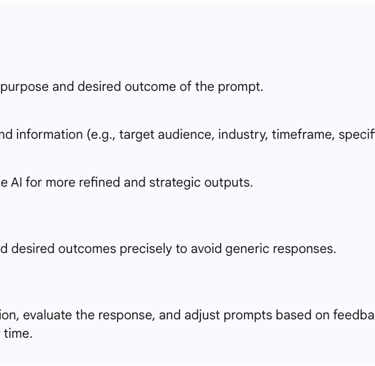 Table 2: Prompt Engineering Best Practices for Consultants