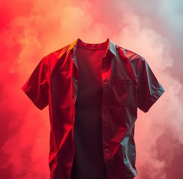 a shirtless shirtless shirted shirt with a red shirt