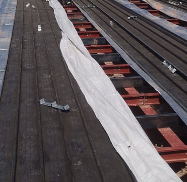 New purlin installation to strengthen existing roof structure