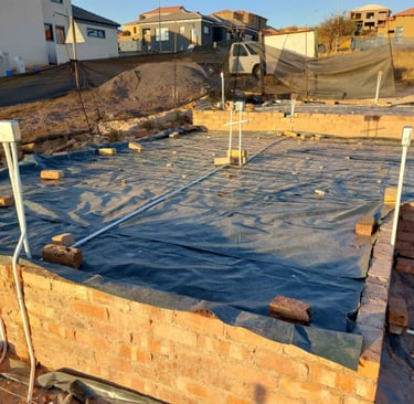 Slab prep for new home foundation in Krugersdorp