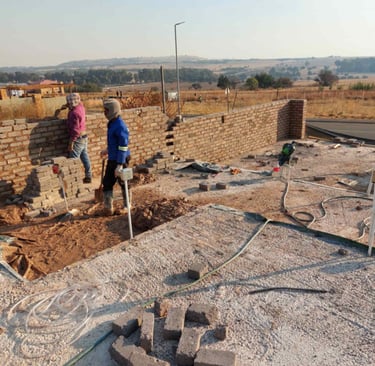 Brickwork for foundation to finish construction of home, Krugersdorp