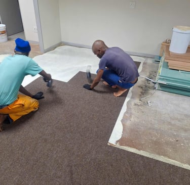 Carpeting installation. Fourways Golf Estate