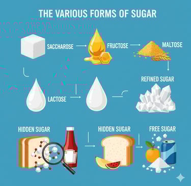a variety of sugar sugar and sugar