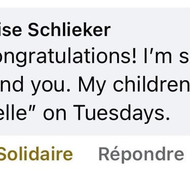 Positive Facebook review for French with Estelle language classes for children.