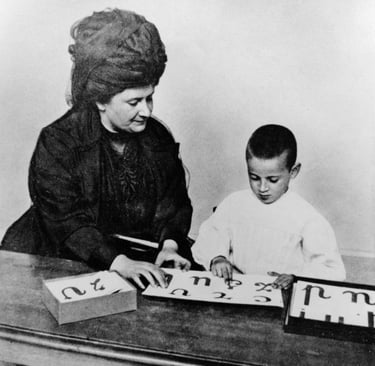Dr. Montessori with a child