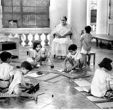 Dr. Montessori with Children