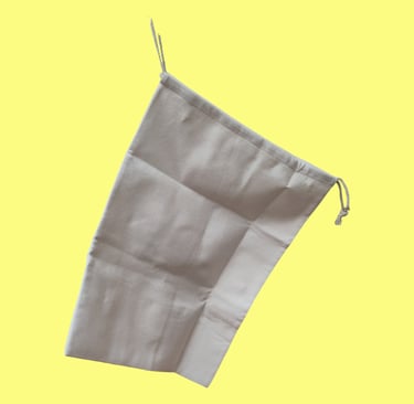 A photo of a large linen sack for personalisation