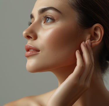 woman lifted facial contours