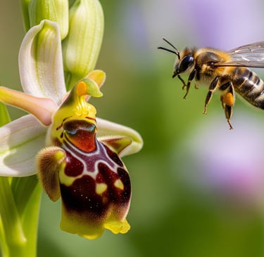 a bee bee on a flowered flowered plant