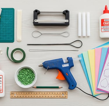 a bunch of craft supplies including crafting supplies and craft supplies