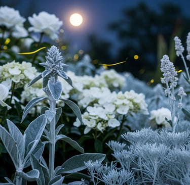 moon gardnen with a full moon in the background
