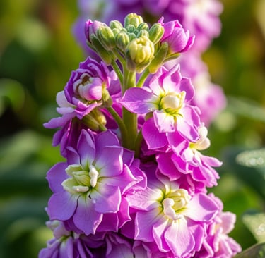 a purple flower with a green leafy background