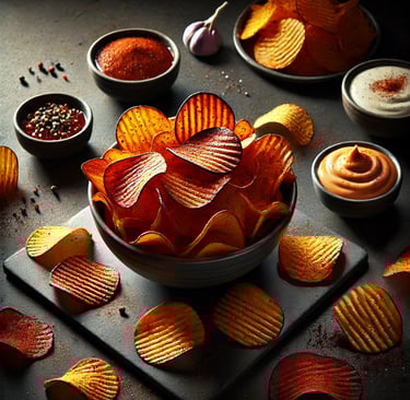 imagem de batata chips sobre a mesa