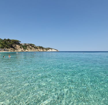 the sea of Le Ghiaie beach on the Elba Island