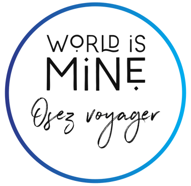 a blue circle with the words, world's mine of mine