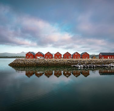 Norvège Aurores boréales Fjord