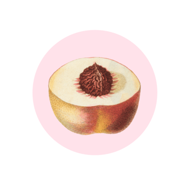 durazno cortado a la mitad