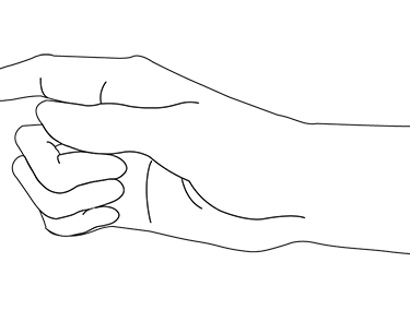 Mano señalando izquierda