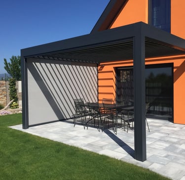 pergola bioclimatique à lames orientables chez AKS