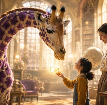 GIRAFFE WITH THE PURPLE SPOTS