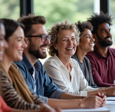 A group of happy diverse students of an 2SLGBTQI+ inclusive training