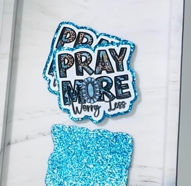 A flatback acrylic inspirational message pray more worry less