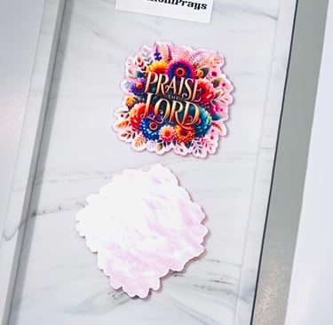 A flatback acrylic inspirational message praise the Lord