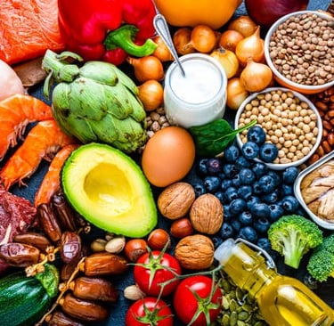 seleção de alimentos saudáveis