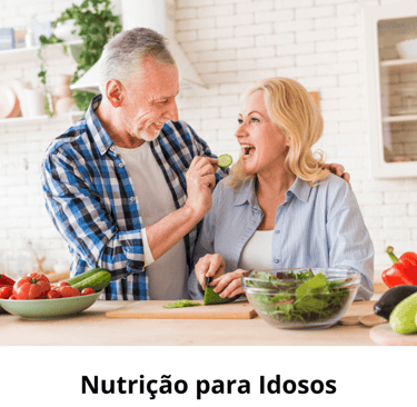 idosos comendo alimentação saudável