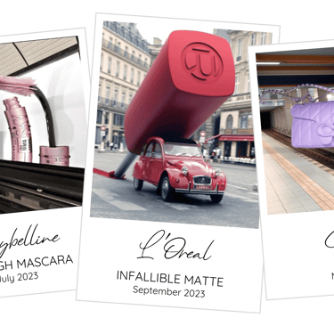 polaroid examples of marketing campaigns using CGI, such as Victoria Beckham, Maybelline and L'Oreal