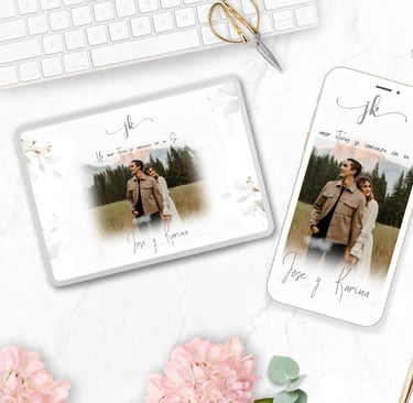 ipad y smartphone mostrando una invitacion digital