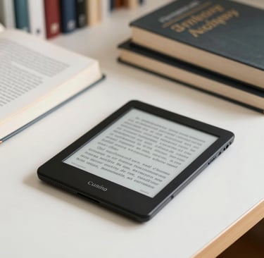 eReader on table top
