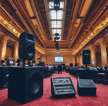 Elegant modular flooring installation with subtle lighting for a social gala.