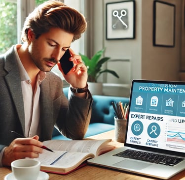 A London landlord contacting a professional property maintenance service for expert repairs and upke