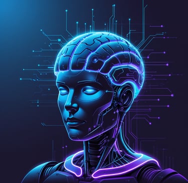 immagine che mostra il machine learning neurale con uomo robotizzato