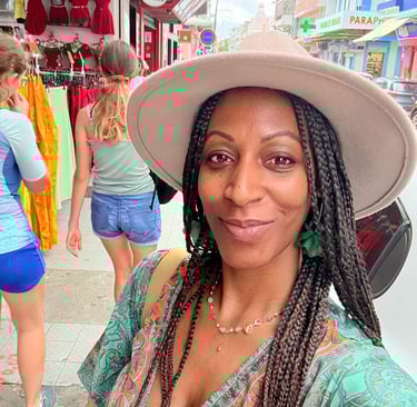 A black woman wearing in Pointe a Pitre in Guadeloupe