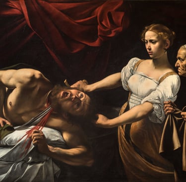 a painting of a man being taken from a painting