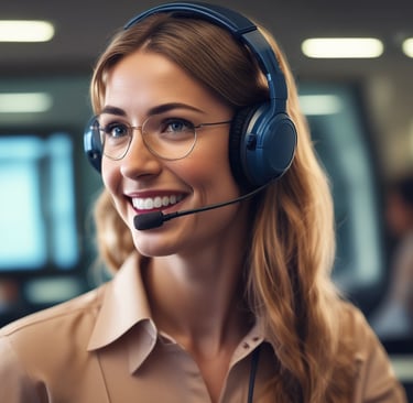 consultante juridique répondant aux appels et parlant au micro de son casque, connaistesdroits.fr
