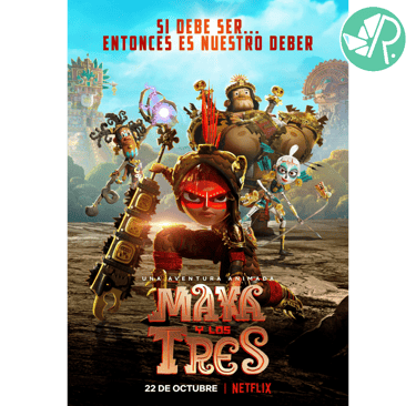 Portada y calificación de la película Maya y los Tres.